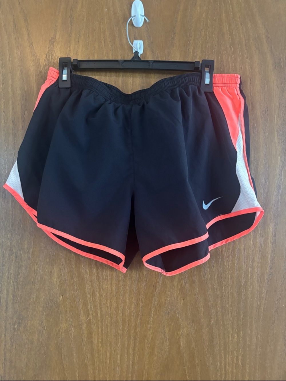 Nike Women’s Black Athletic Shorts with Coral Trim